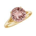 Natural Morganite Solitaire Engagement Ring Morganite - ( AAA ) - Quality - Rosec Jewels