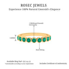 Round Shape Emerald Half Eternity Ring in Bezel Setting Emerald - ( AAA ) - Quality - Rosec Jewels