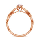 Real Morganite Solitaire Crossover Ring Morganite - ( AAA ) - Quality - Rosec Jewels