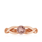 Real Morganite Solitaire Crossover Ring Morganite - ( AAA ) - Quality - Rosec Jewels