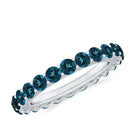 Real London Blue Topaz Simple Eternity Band Ring London Blue Topaz - ( AAA ) - Quality - Rosec Jewels