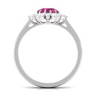 2 CT Pink Tourmaline and Diamond Halo Engagement Ring Pink Tourmaline - ( AAA ) - Quality - Rosec Jewels