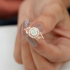 1.5 CT Ethiopian Opal Vintage Engagement Ring with Diamond Ethiopian Opal - ( AAA ) - Quality - Rosec Jewels