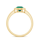 Round Lab-Created Emerald Solitaire Gold Ring in Bezel Setting Lab Created Emerald - ( AAAA ) - Quality - Rosec Jewels