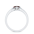1.25 CT Heart Garnet Solitaire Promise Ring with Diamond Garnet - ( AAA ) - Quality - Rosec Jewels