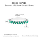 Classic Half Eternity Band Ring with Round Emerald Emerald - ( AAA ) - Quality - Rosec Jewels