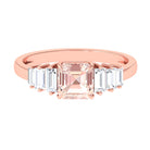 Real Morganite Designer Engagement Ring Morganite - ( AAA ) - Quality - Rosec Jewels