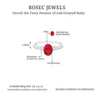 Oval Lab Grown Ruby Solitaire Ring with Moissanite Side Stones Lab Created Ruby - ( AAAA ) - Quality - Rosec Jewels