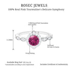 1.25 CT Vintage Style Pink Tourmaline Engagement Ring with Diamond Pink Tourmaline - ( AAA ) - Quality - Rosec Jewels