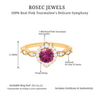 1.25 CT Vintage Style Pink Tourmaline Engagement Ring with Diamond Pink Tourmaline - ( AAA ) - Quality - Rosec Jewels