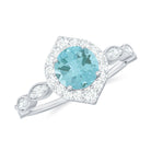 1.75 CT Sky Blue Topaz Vintage Engagement Ring with Diamond Accent Sky Blue Topaz - ( AAA ) - Quality - Rosec Jewels