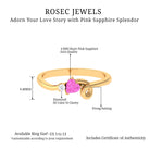 Heart Shape Pink Sapphire and Diamond Twisted Promise Ring Pink Sapphire - ( AAA ) - Quality - Rosec Jewels