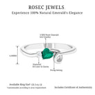 Heart Shape Emerald and Diamond Twisted Promise Ring in Gold Emerald - ( AAA ) - Quality - Rosec Jewels