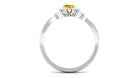 Split Shank Yellow Sapphire Flower Engagement Ring with Diamond Yellow Sapphire - ( AAA ) - Quality - Rosec Jewels