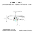 1/4 CT Ethiopian Opal Heart Promise Ring with Diamond Ethiopian Opal - ( AAA ) - Quality - Rosec Jewels