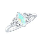 1/2 CT Marquise Cut Ethiopian Opal Solitaire Ring with Celtic Details Ethiopian Opal - ( AAA ) - Quality - Rosec Jewels