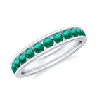 Round Created Emerald Full Eternity Ring in Channel Setting Lab Created Emerald - ( AAAA ) - Quality - Rosec Jewels