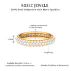 3 CT Certified Moissanite Three Row Eternity Band in Gold Moissanite - ( D-VS1 ) - Color and Clarity - Rosec Jewels