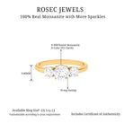 Certified Moissanite Three Stone Engagement Ring Moissanite - ( D-VS1 ) - Color and Clarity - Rosec Jewels