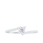 Tilted Pear Shape Diamond Bypass Promise Ring Diamond - ( HI-SI ) - Color and Clarity - Rosec Jewels