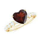 4.75 CT Heart Shape Garnet Engagement Ring with Diamond Garnet - ( AAA ) - Quality - Rosec Jewels