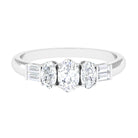 Moissanite 3 Stone Anniversary Band Ring Moissanite - ( D-VS1 ) - Color and Clarity - Rosec Jewels