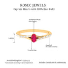 Split Shank Oval Ruby Engagement Ring with Diamond Ruby - ( AAA ) - Quality - Rosec Jewels