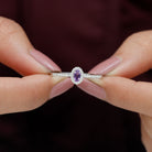 1/2 CT Oval Cut Amethyst Classic Engagement Ring with Diamond Halo Amethyst - ( AAA ) - Quality - Rosec Jewels