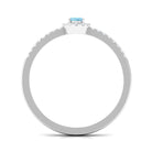 Oval Cut Aquamarine Diamond Halo Ring Aquamarine - ( AAA ) - Quality - Rosec Jewels