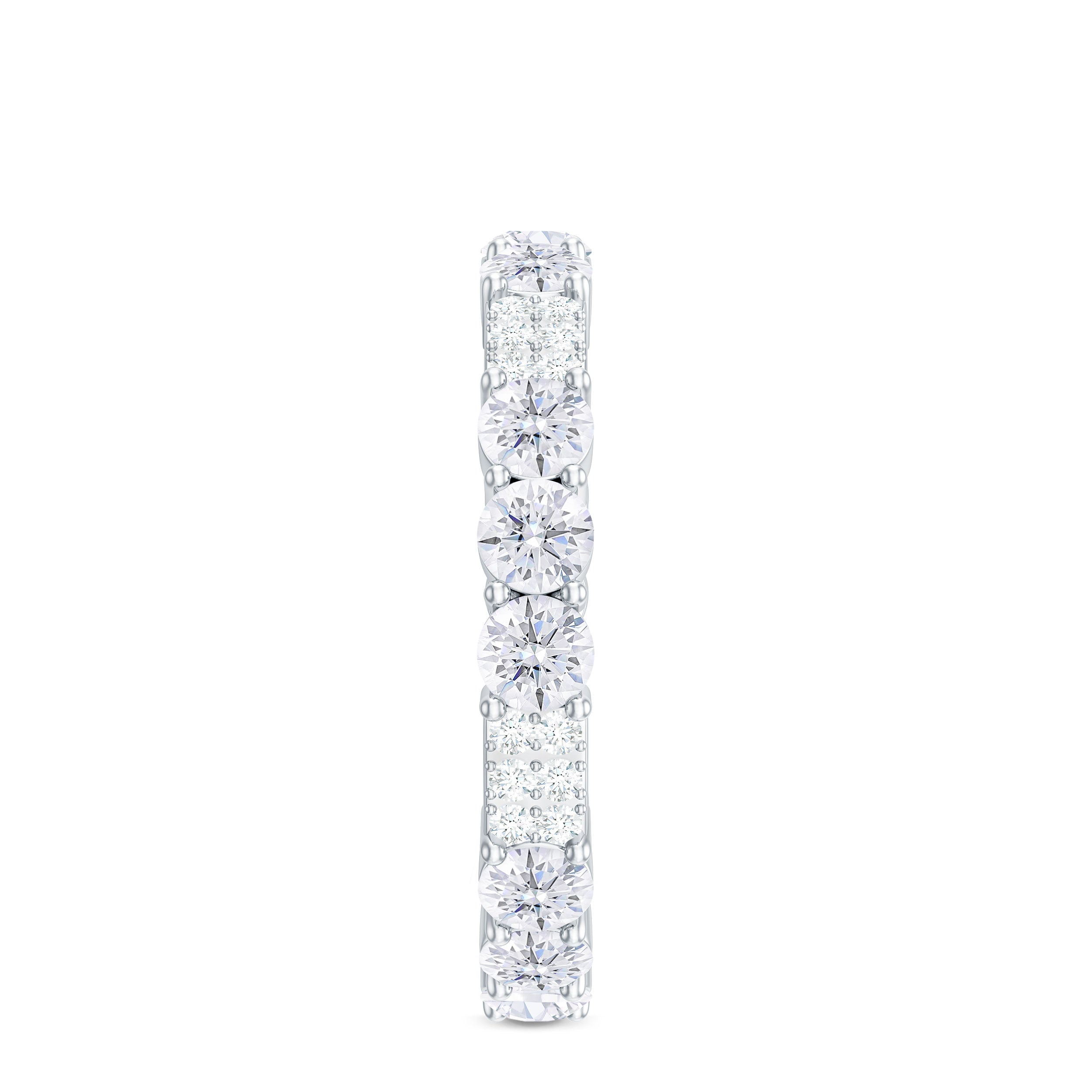 Designer Round Moissanite Full Eternity Ring Moissanite - ( D-VS1 ) - Color and Clarity - Rosec Jewels