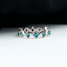 Pear Cut London Blue Topaz and Diamond Eternity Wedding Band London Blue Topaz - ( AAA ) - Quality - Rosec Jewels