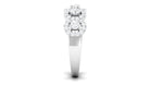 Classic Diamond Halo Half Eternity Ring Diamond - ( HI-SI ) - Color and Clarity - Rosec Jewels