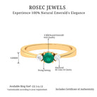 Round Shape Real Emerald and Diamond Three Stone Promise Ring Emerald - ( AAA ) - Quality - Rosec Jewels