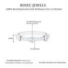 Natural Diamond Half Eternity Band Ring Diamond - ( HI-SI ) - Color and Clarity - Rosec Jewels