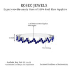 Real Blue Sapphire Zig Zag Semi Eternity Ring Blue Sapphire - ( AAA ) - Quality - Rosec Jewels