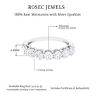 Classic Moissanite Half Eternity Wedding Band Moissanite - ( D-VS1 ) - Color and Clarity - Rosec Jewels