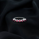 Minimal Created Ruby Half Eternity Ring in Bezel Setting Lab Created Ruby - ( AAAA ) - Quality - Rosec Jewels