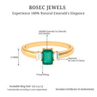 1 CT Octagon shape Emerald and Diamond Three Stone Promise Ring Emerald - ( AAA ) - Quality - Rosec Jewels