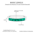 Princess Cut Created Emerald Half Eternity Band Ring in Channel Setting Lab Created Emerald - ( AAAA ) - Quality - Rosec Jewels