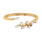 Marquise and Round Cut Natural Diamond Leaf Wrap Ring in Gold Diamond - ( HI-SI ) - Color and Clarity - Rosec Jewels