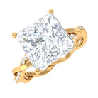 Rosec Jewels-Princess Cut Moissanite Solitaire Ring with Braided Shank