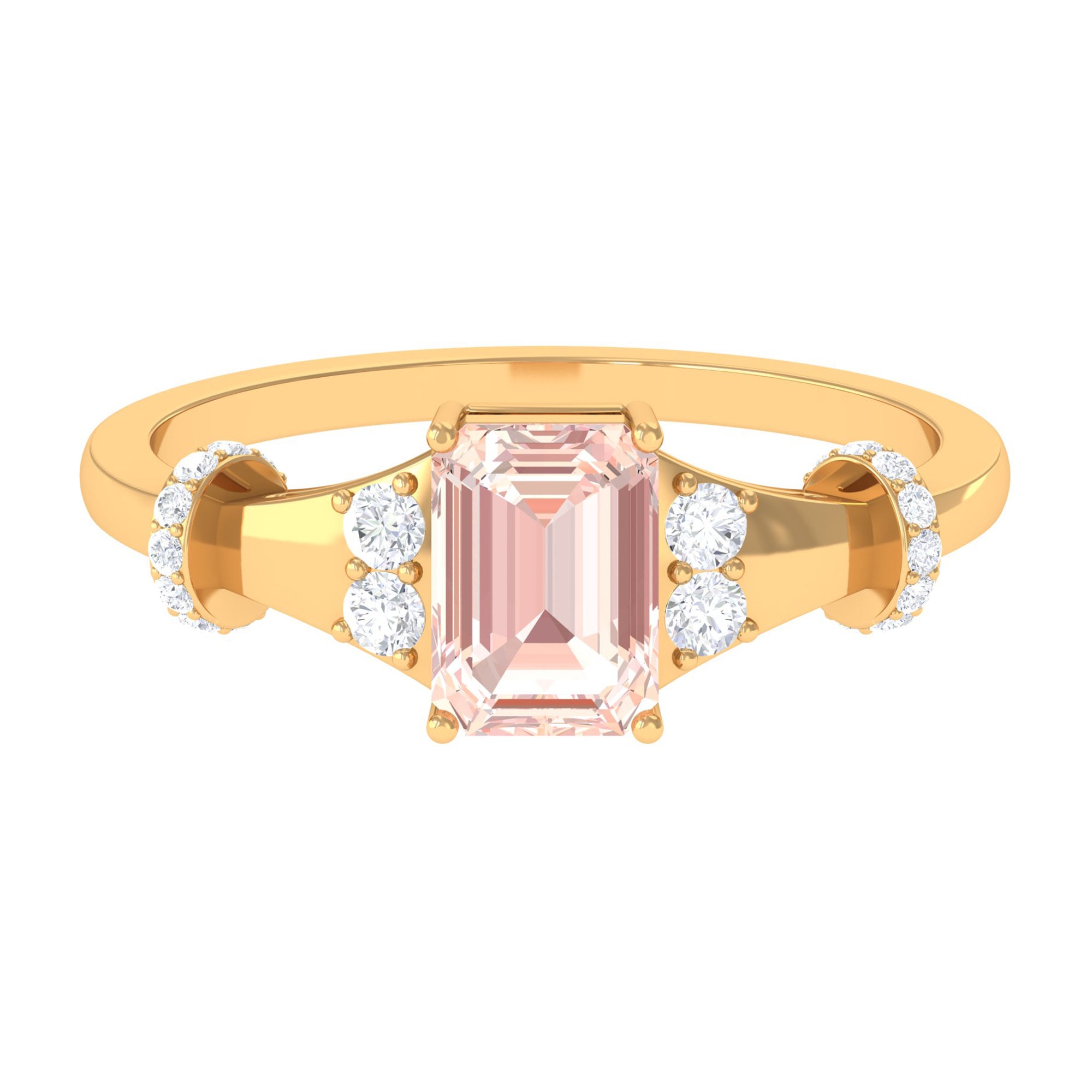 1.25 Ct Designer Morganite and Diamond Engagement Ring Morganite - ( AAA ) - Quality - Rosec Jewels