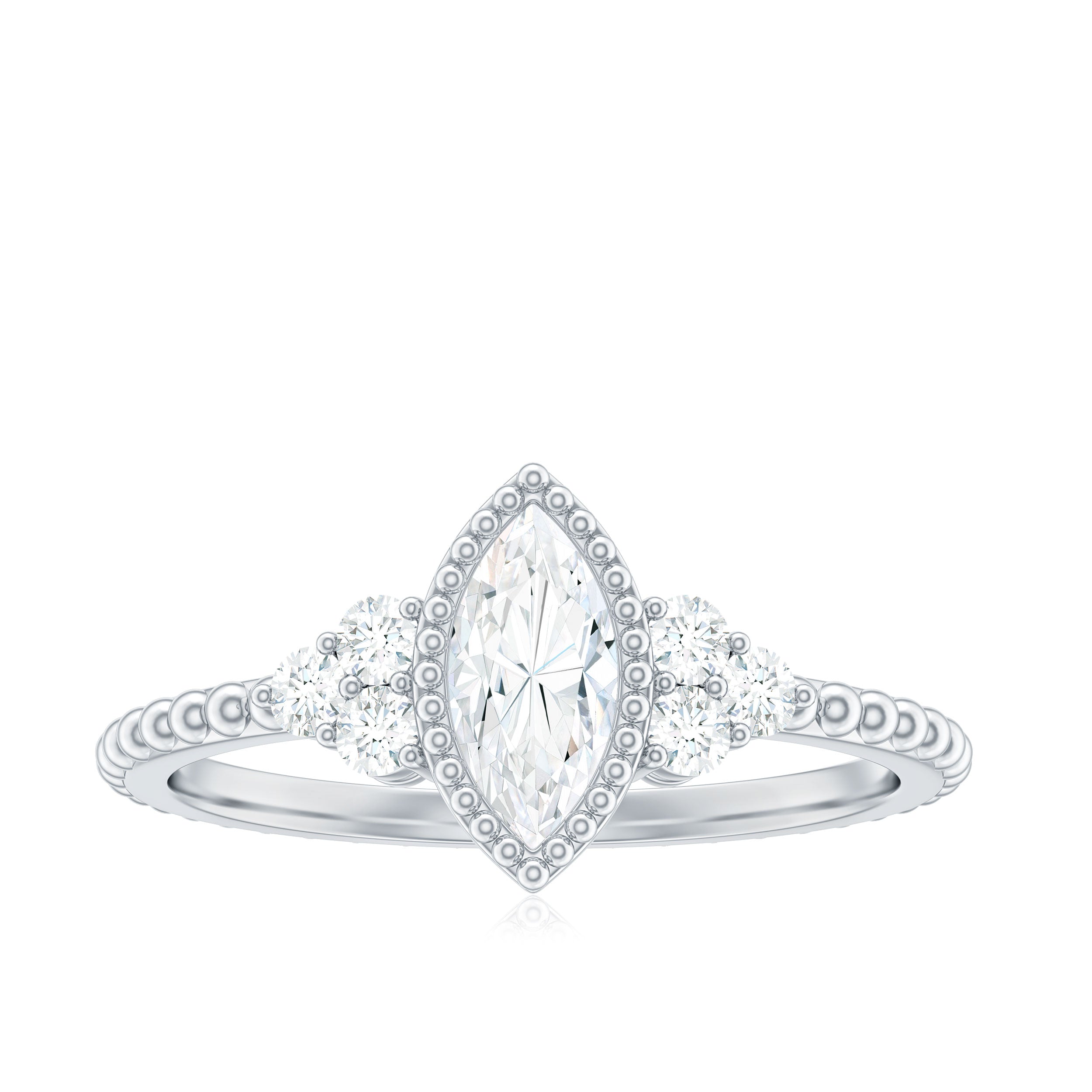 1.25 CT Marquise Cut Solitaire Moissanite Engagement Ring Moissanite - ( D-VS1 ) - Color and Clarity - Rosec Jewels