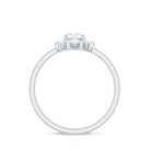 1.25 CT Round and Marquise Zircon Minimal Engagement Ring in Prong Setting Zircon - ( AAAA ) - Quality - Rosec Jewels