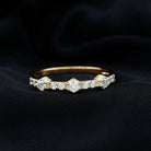 3/4 Carat Round Moissanite Half Eternity Band Ring in Gold Moissanite - ( D-VS1 ) - Color and Clarity - Rosec Jewels