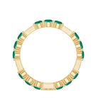 Certified Created Emerald and Diamond Designer Eternity Band Ring Lab Created Emerald - ( AAAA ) - Quality - Rosec Jewels