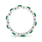 Round Created Emerald Classic Eternity Band Ring with Diamond Lab Created Emerald - ( AAAA ) - Quality - Rosec Jewels