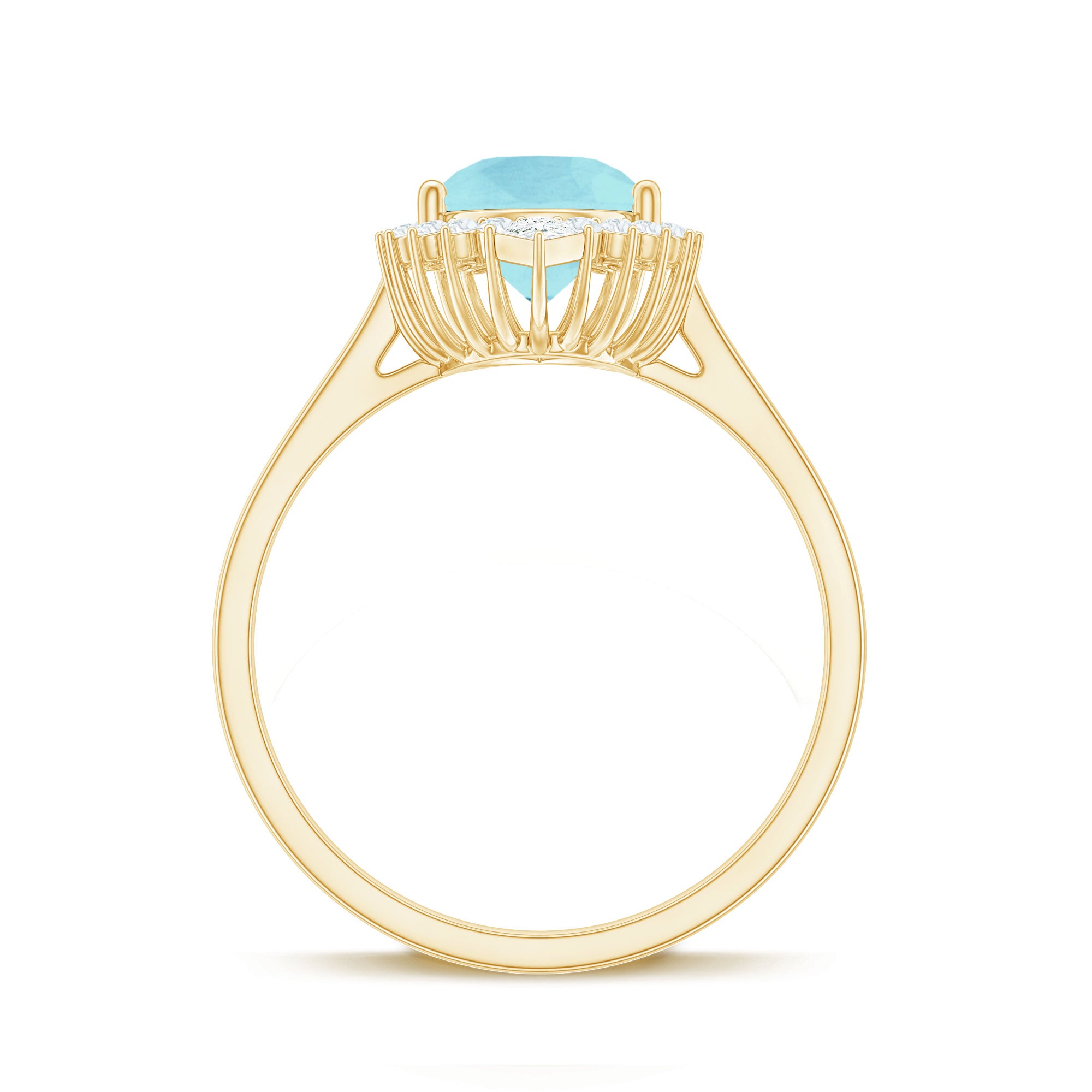 Pear Shaped Sky Blue Topaz and Diamond Halo Cocktail Ring Sky Blue Topaz - ( AAA ) - Quality - Rosec Jewels