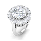 4.75 CT Vintage Style Oval Simulated Diamond Halo Engagement Ring Zircon - ( AAAA ) - Quality - Rosec Jewels