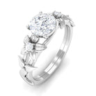 1 CT Simulated Diamond Gold Flower Engagement Ring Zircon - ( AAAA ) - Quality - Rosec Jewels